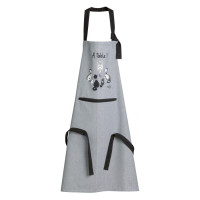 Tablier de cuisine Dubout Chat Horloge gris, Winkler