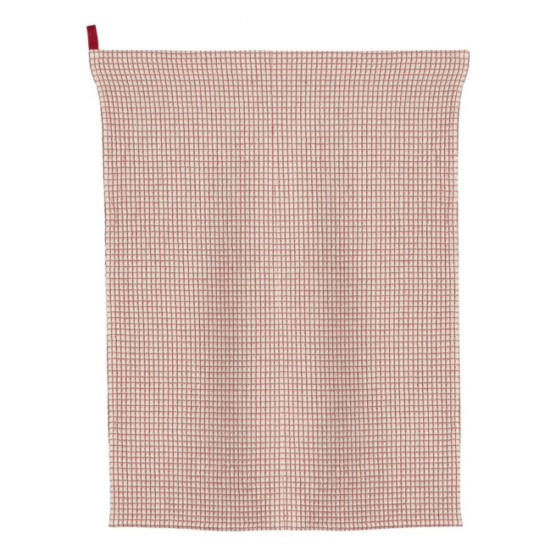 torchon nid d'abeilles bicolore mumba 50 x 70 cm, vivaraise rubis - vivaraise