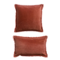 Coussin uni carré Fara Bois de Rose, Vivaraise