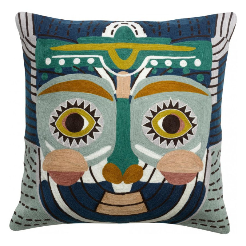 VIVARAISE - Coussin brodé Yaku Multico, Vivaraise 45 x 45 cm - VIVARAISE