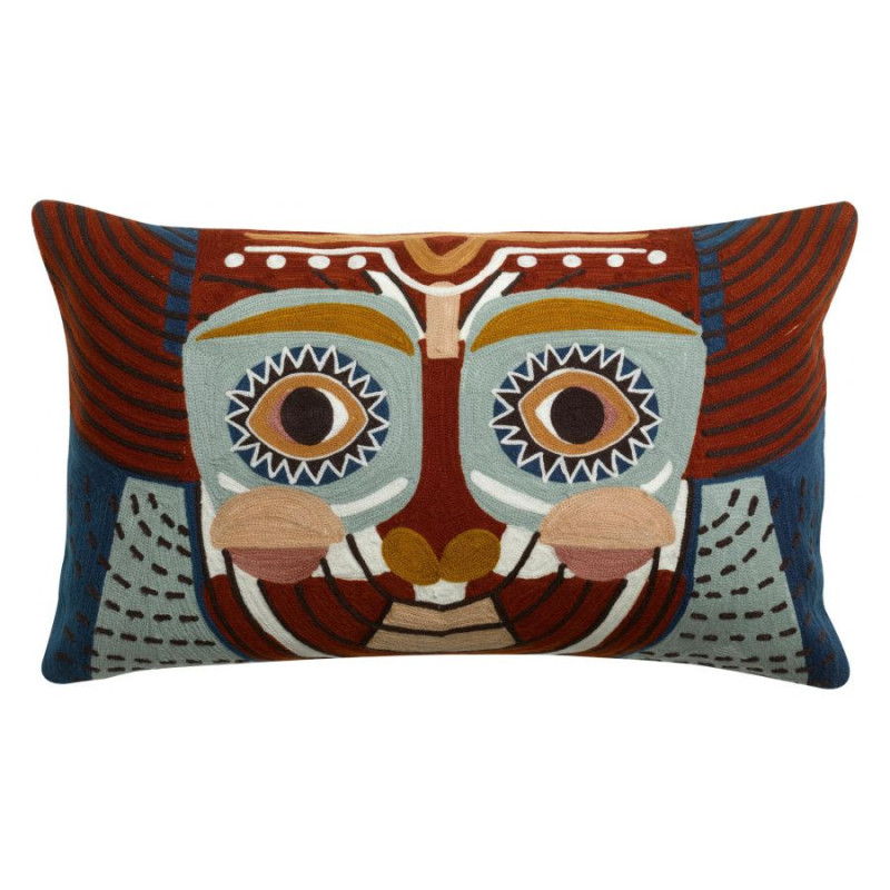 VIVARAISE - Coussin brodé Yaku Multico, Vivaraise 30 x 50 cm - VIVARAISE