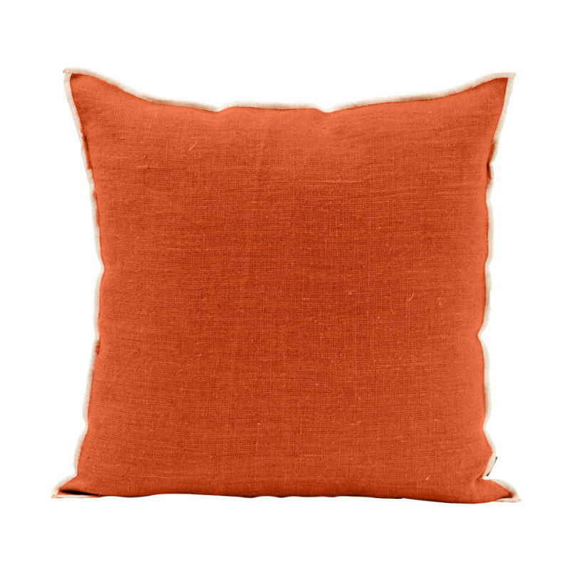 HAOMY TEXTILE - Housse de Coussin 45 x 45 cm Chennai, Haomy Brique - HAOMY TEXTILE