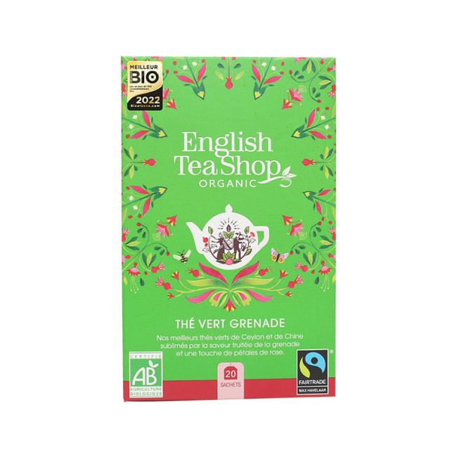 Thé Vert Bio Grenade 20 sachets, English Tea Shop