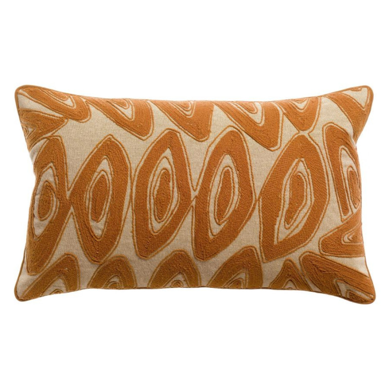 VIVARAISE - Coussin Brodé Leya 30 x 50 cm, Vivaraise Cuivre - VIVARAISE