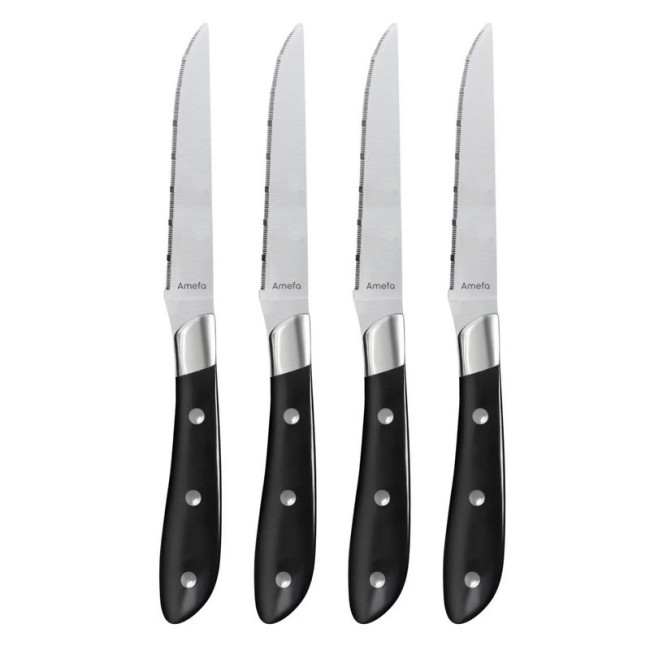 Coffret 4 couteaux steak Achille Noir, Amefa