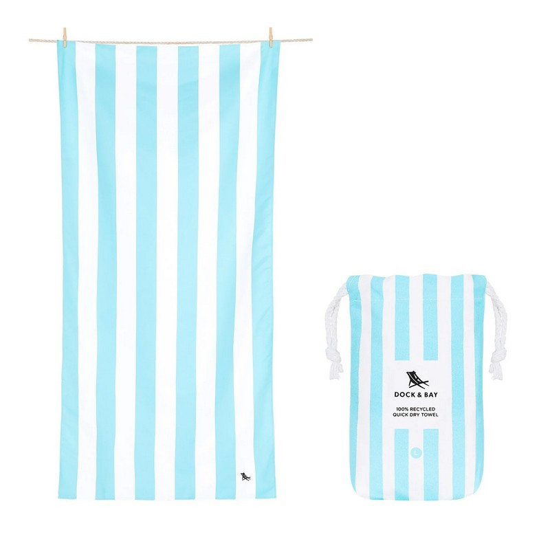 serviette de plage cabana, dock & bay tul blue - dock & bay