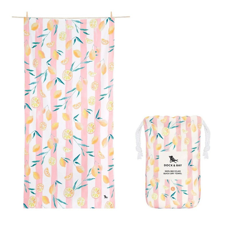 serviette de plage summer motifs, dock & bay lemons - dock & bay