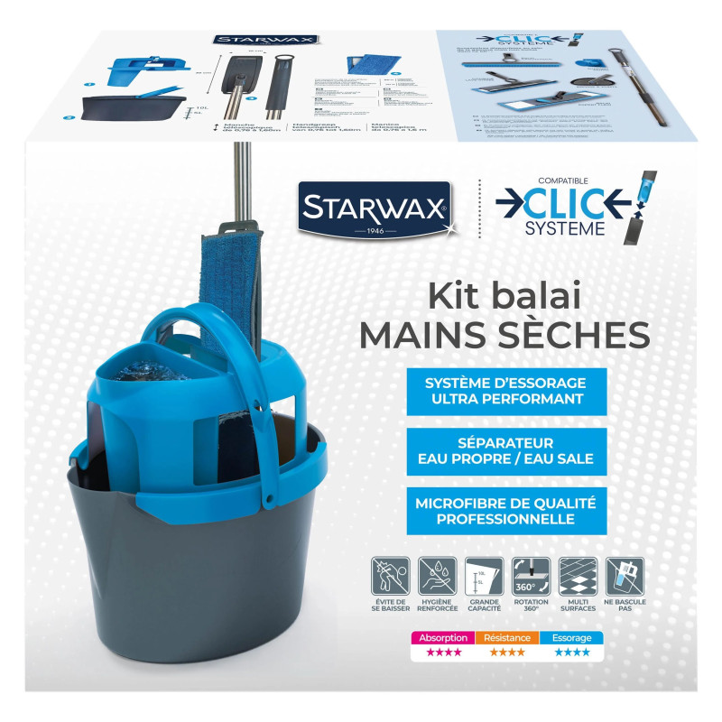 Starwax - Kit Balai mains sèches Clic Système, Starwax - STARWAX