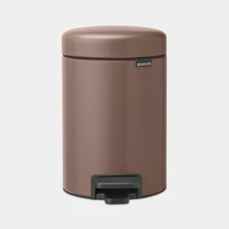 Poubelle à pédale 3L Newicon, Brabantia Satin Taupe - BRABANTIA