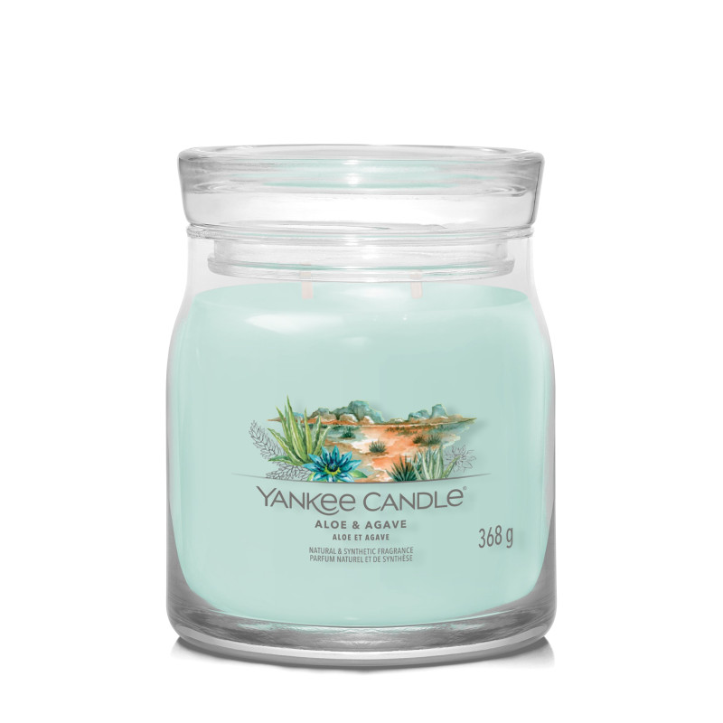 Yankee Candle - Bougie parfumée Aloe et Agave, Yankee Candle Moyen Modèle - Yankee Candle