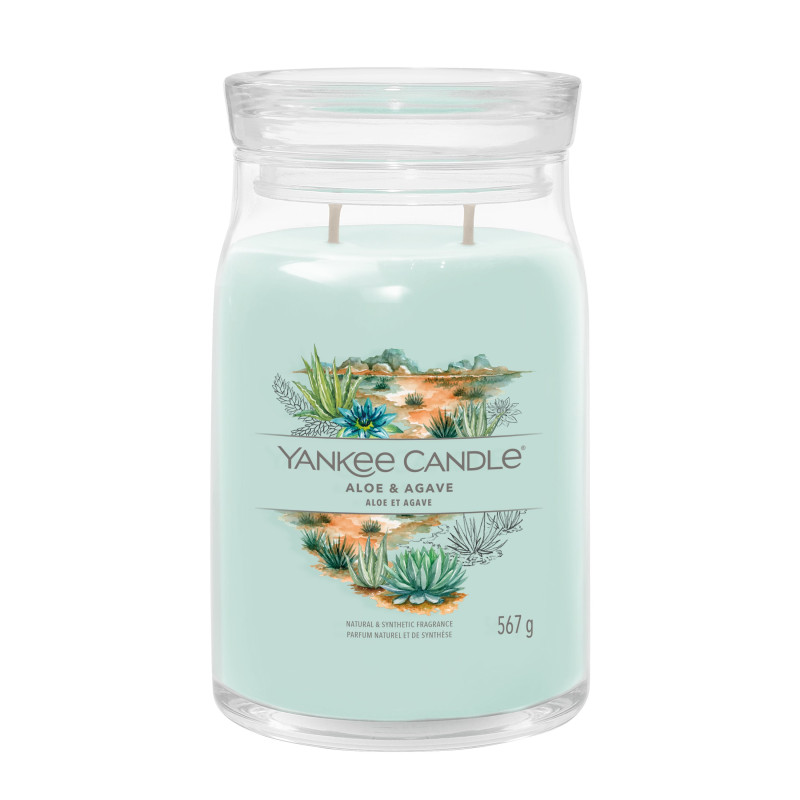 Yankee Candle - Bougie parfumée Aloe et Agave, Yankee Candle Grand Modèle - Yankee Candle