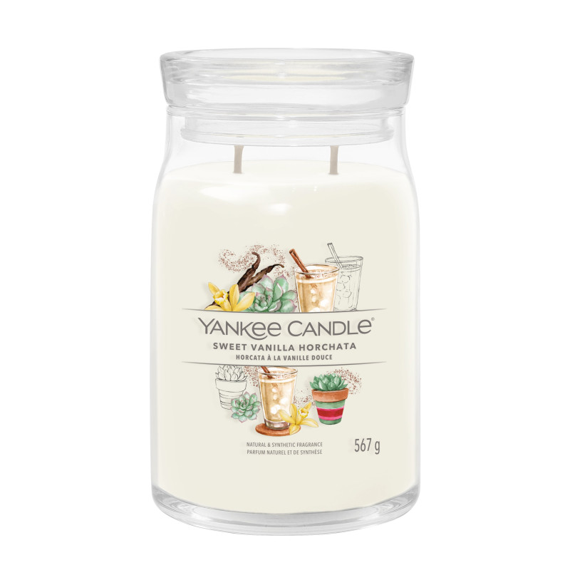 Yankee Candle - Bougie parfumée Horcata à la vanille douce, Yankee Candle Grand Modèle - Yankee Candle