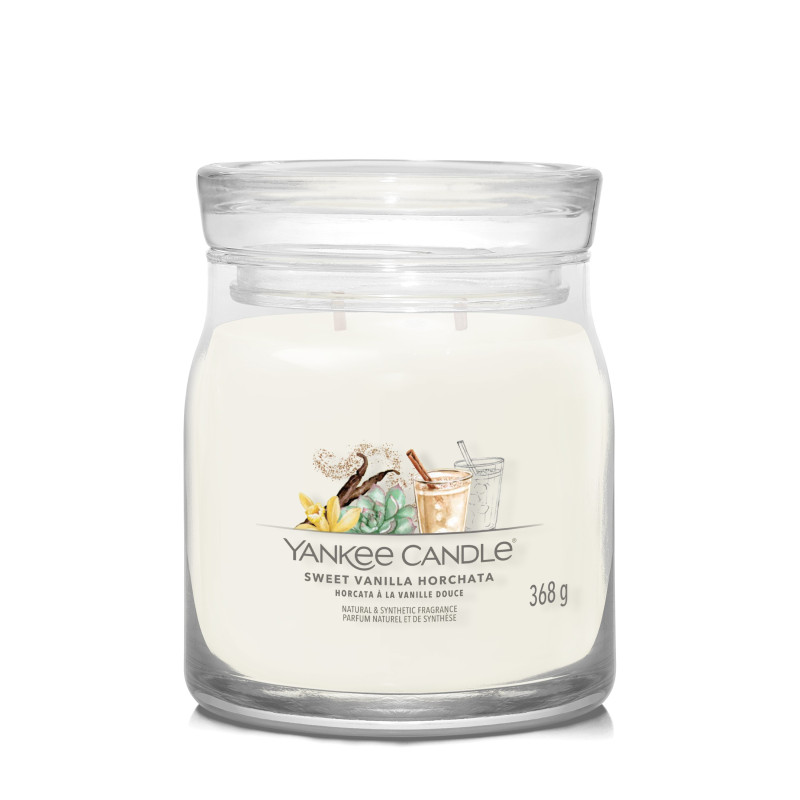 Yankee Candle - Bougie parfumée Horcata à la vanille douce, Yankee Candle Moyen Modèle - Yankee Candle