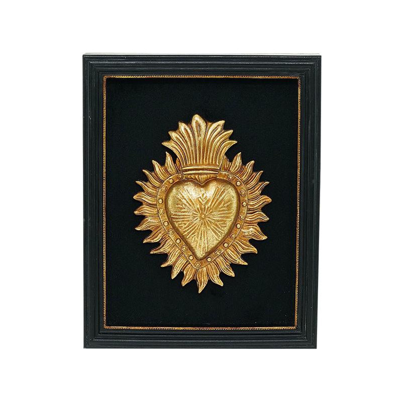 EMDE - Décoration murale Ex-voto coeur doré 14,8x 18,8 cm, Emdé - EMDE