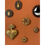 Décoration murale fleur dorée 13,5 cm, Emdé