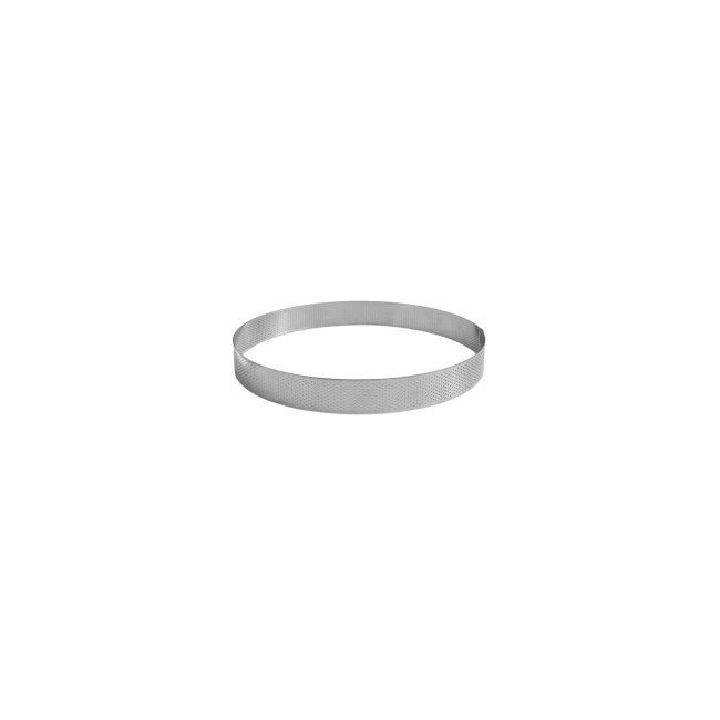 Cercle à tarte inox perforé en inox H20 mm, GOBEL