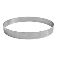 Cercle à tarte inox perforé en inox H35 mm, GOBEL