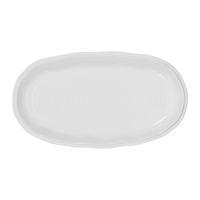 Plat ovale en faïence blanc 43 x 24 cm Darcy, Côté Table