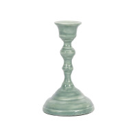 Bougeoir émaillé Baroque Sauge, Côté Table