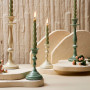 Bougeoir émaillé Baroque Sauge, Côté Table