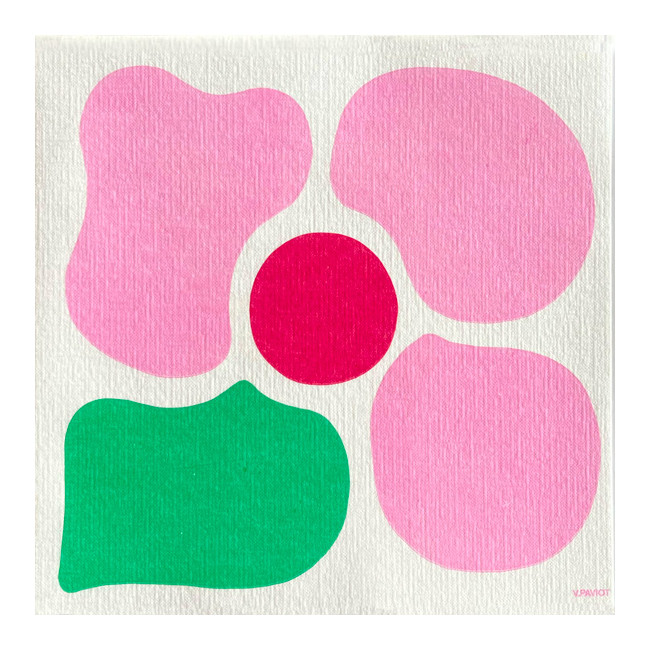 Serviettes en papier Fleur Pop Rose, Françoise PAVIOT