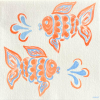 Serviettes en papier gm Poisson Ange, Françoise PAVIOT