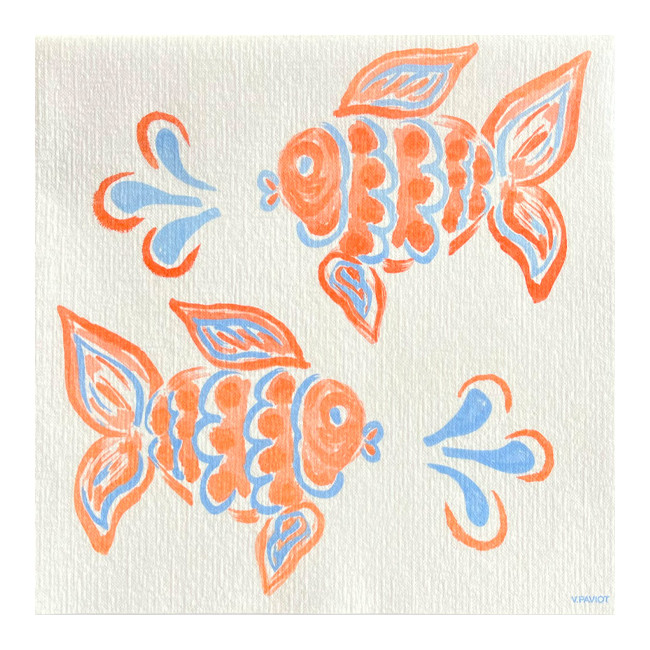 Serviettes en papier gm Poisson Ange, Françoise PAVIOT