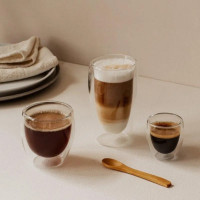 Set de 3 verres double paroi avec cuillères, Nuts