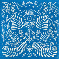 Serviettes en papier Amazonia Bleu, Françoise PAVIOT
