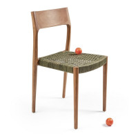 Chaise empilable en teck Buco, Manufactori