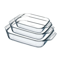 Plat à four rectangulaire en verre, Pyrex®
