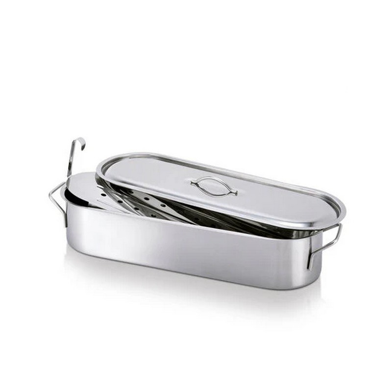 Grande Poissonnière Aluminium 50 Cm – Pour Cuisson Au Gaz, Argenté