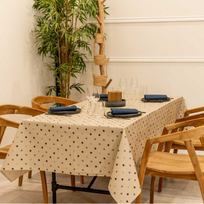 Nappe enduite Lorette Navy, Sud Etoffe