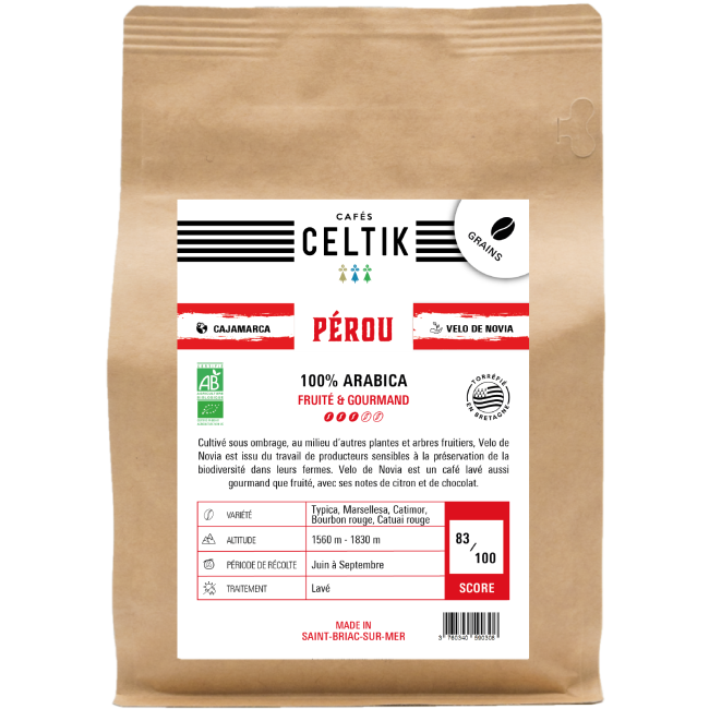 Café Bio Pérou Velo de Novia, Cafés Celtik