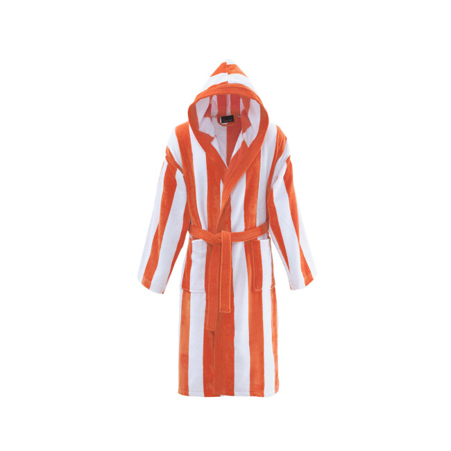 Peignoir mixte rayé velours Antigua Corail, Sensei