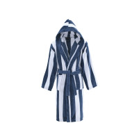 Peignoir mixte rayé velours Antigua Indigo, Sensei