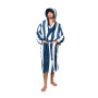 Peignoir mixte rayé velours Antigua Indigo, Sensei
