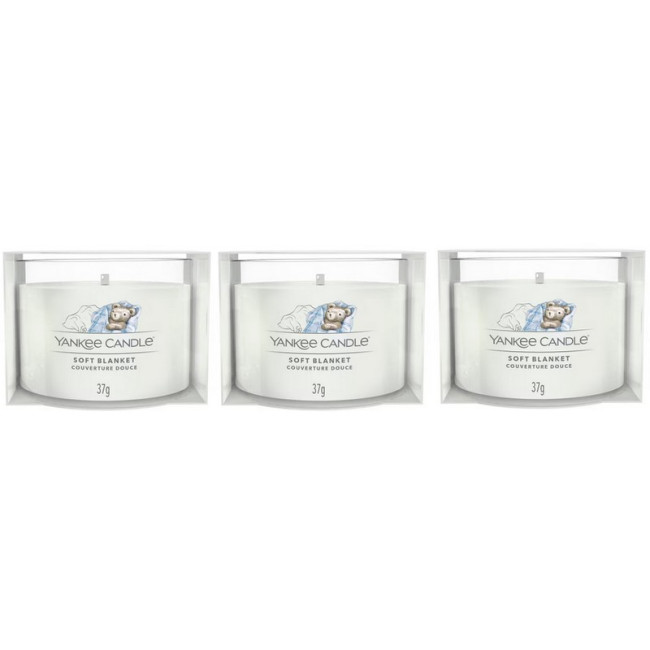 Coffret de 3 Bougies Votives Parfumées Couverture Douce, Yankee Candle