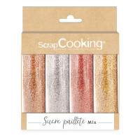 Lot de 4 sucres pailletés, Scrapcooking