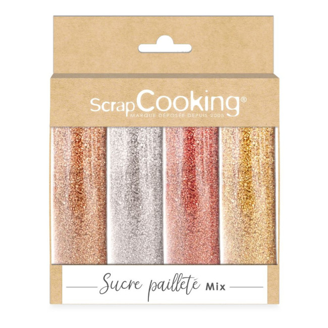 Lot de 4 sucres pailletés, Scrapcooking