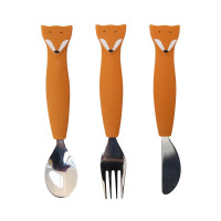 Set 3 couverts silicone Mr Fox, Trixie
