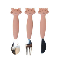 Set 3 couverts silicone Mrs Cat, Trixie