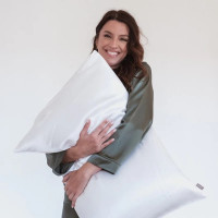 Taie d'Oreiller en Soie 51 x 76 cm Blanc, Emily's Pillow