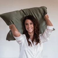 Taie d'Oreiller en Soie 51 x 76 cm Vert Sauge, Emily's Pillow