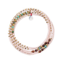 Collier et Bracelet 6 tours New Andy Rose Guimauve, Têtes Blondes