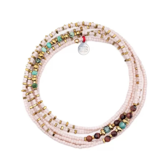 Collier et Bracelet 6 tours New Andy Rose Guimauve, Têtes Blondes