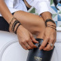 Collier et Bracelet 6 tours Andy Gold 6 Noir, Têtes Blondes
