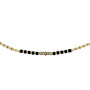 Collier et Bracelet 3 tours Andy Gold Noir, Têtes Blondes