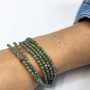 Collier et Bracelet 6 tours Joanna Vert Marbré, Têtes Blondes
