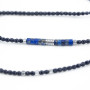 Collier et Bracelet 6 tours Nadège Navy Blue, Têtes Blondes